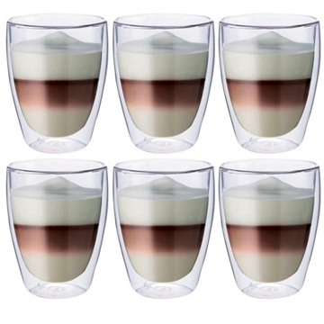 LATTE CAPPUCINO szklanki termiczne 6X 235ml GRATIS