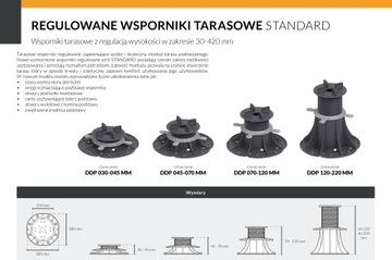 Регулируемая опора для террасы из керамогранита, бетона, основания 45-70 мм.