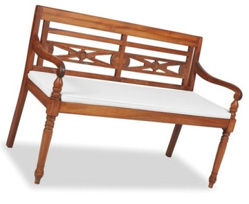 == DREWNIANA ŁAWKA OGRODOWA Z OPARCIEM == BRĄZOWA