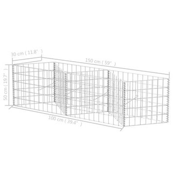 Корзина Lumarko Gabion, оцинкованная сталь, 120x30