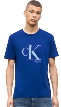 CALVIN KLEIN koszulka t-shirt niebieska logo L