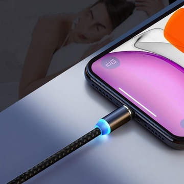 KABEL MAGNETYCZNY 3w1 DO IPHONE TYP-C MICRO USB