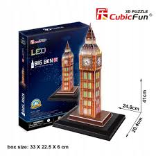 CUBIC FUN ZEGAR BIG BEN ŚWIATŁO LED PUZZLE