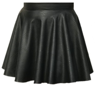 SPÓDNICA SKÓRA KOŁO MINI ROZKLOSZOWANA 38