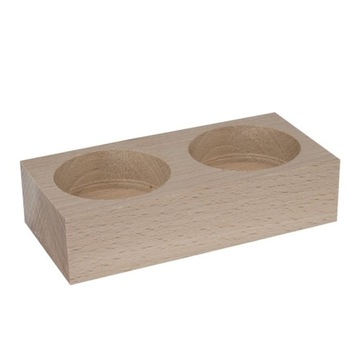 Świecznik drewniany stojak listwa na 2 otwory TEALIGHT