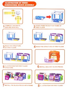 МАГНИТНЫЕ КОНСТРУКЦИОННЫЕ БЛОКИ МАЛЕНЬКИЙ ЗАМОК 60 ЭЛЕМЕНТОВ.