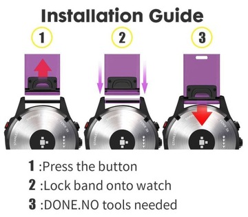 FIOLETOWY Pasek Garmin FENIX 7X Sapphire Solar