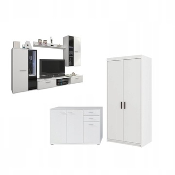 КОМПЛЕКТ МЕБЕЛИ: Oskar СЕКЦИЯ, КОМОД, ШКАФ.