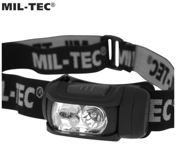 Светодиодный налобный фонарь Mil-Tec LUXEON 65 лм, 4 цвета, черный