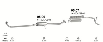 Глушитель концевой Daewoo Tico, объём 0,8 + прокладка