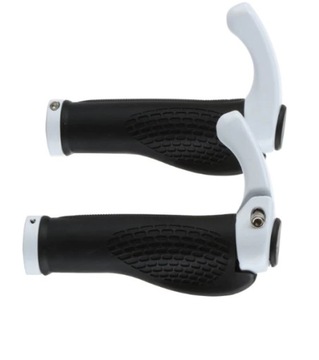 ПОРУЧКИ РУЛЯ РЕЗИНОВЫЕ ВЕЛОСИПЕДНЫЕ РОЖКИ, АЛЮМИНИЙ, БЕЛЫЕ, ПРОТИВОСКОЛЬЗЯЩИЕ