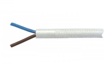 Kabel ozdobny z oplotem BIAŁYM przewód OMY 2x0,75