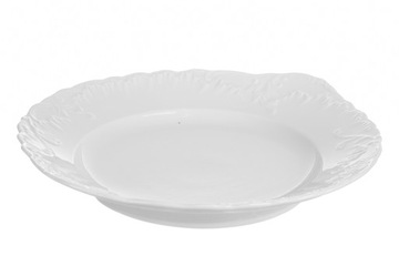 Talerz do ciasta porcelanowy białe Rococo