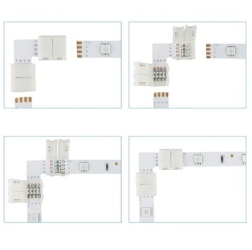 УГЛОВОЙ РАЗЪЕМ L 90 РАЗЪЕМ RGB СВЕТОДИОДНАЯ ЛЕНТА 4PIN 10мм