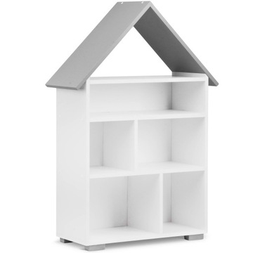 Белый книжный шкаф Детский домик WOOD KONSIMO