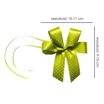 Бантик в горошек, атласная лента - 10 шт.