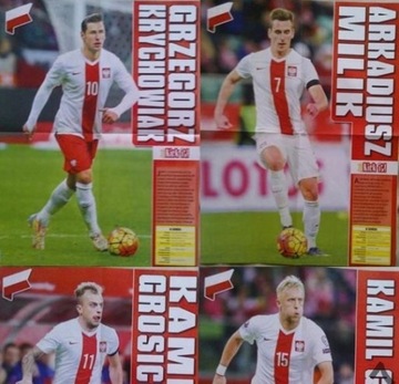 3 duże plakaty KRYCHOWIAK + MILIK, GROSICKI, GLIK