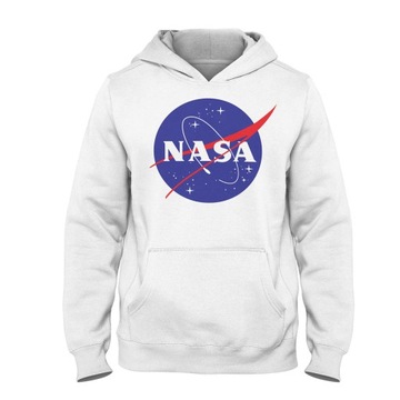bluza NASA dziecięca z kapturem biała r. 140