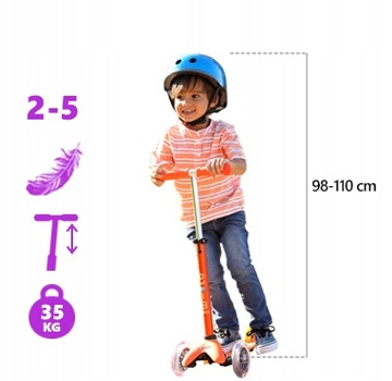 MINI MICRO DELUXE LED HULAJNOGA TRÓJKOŁOWA ŚWIECI