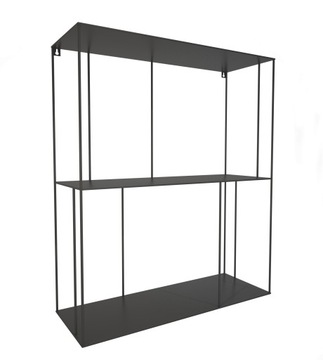 REGAŁ METALOWY MAGAZYNOWY CZARNY LOFT DO SALONU - stylowy i trwały