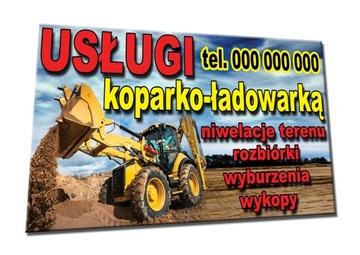 SOLIDNY BANER REKLAMA 2x1 KOPARKOŁADOWARKA budowa