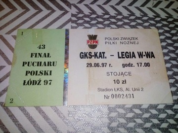 Bilet GKS Katowice - Legia Warszawa 29.06.1997