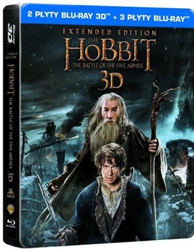 HOBBIT: BITWA PIECIU ARMII (3-D 5BD) STEELBOOK