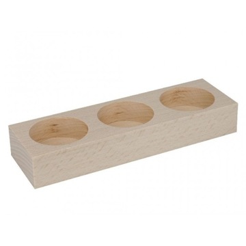 Świecznik drewniany stojak listwa na 3 otwory TEALIGHT