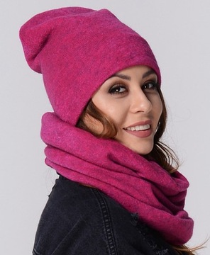 ПОЛЬСКИЙ КОМПЛЕКТ ШАПКА + ЮБКА Шарф-тоннель Фуксия K6
