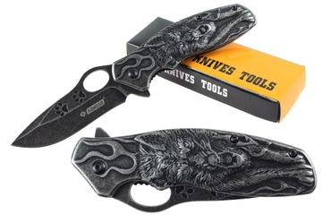 Nóż Scyzoryk myśliwski KOLEKCJA WILK 3D metal KN20