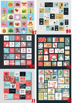 РОЖДЕСТВЕНСКИЕ НАКЛЕЙКИ АДВЕНТ-КАЛЕНДАРЬ 10х10 узор