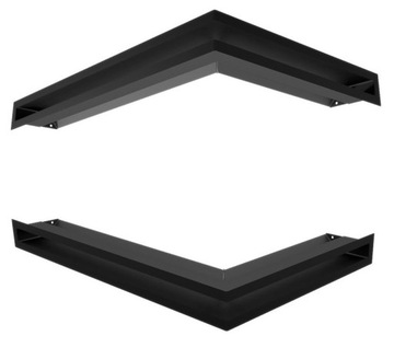 KRATKA KOMINKOWA narożna LUFT 60x40x6 czarna 2 SZT