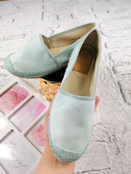 ESPADRYLE BALERINY MIĘTOWE PASTELOWE ZIELONE R.38