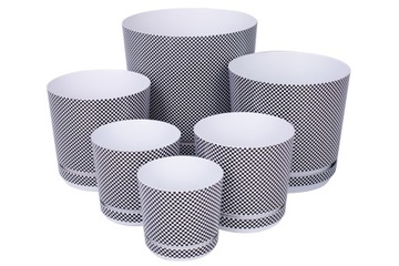 ДЕКОР диаметр цветочного горшка 18 см черный мрамор