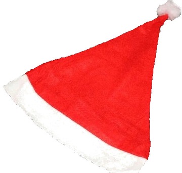 CZAPKA MIKOŁAJA Z POMPONEM Z MATERIAŁU rozm. uniwe