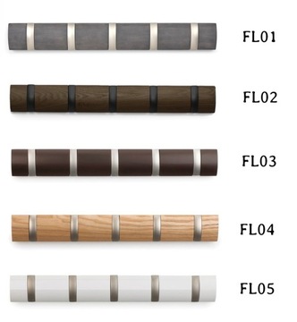 Настенная вешалка для одежды Flip 5 Umbra, 5 цветов, ДЕРЕВЯННАЯ, 5 крючков