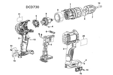 DeWalt DCD730 .DCD730L отвертка (14,4 В)