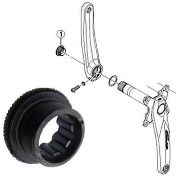 Винт для фиксации кривошипа SHIMANO HOLLOWTECH II, черный