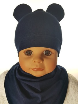 КОМПЛЕКТ ДЛЯ МАЛЬЧИКОВ ШАПКА MIKI BOY + ШАПКА-БАНГЕРКЕЙП 0-5 ЛЕТ