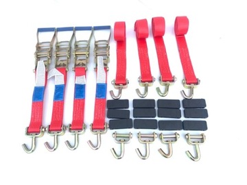 4 Pasy Transportowe Obrotowe Haki Kostka Czerwone 4T 3m 50mm 4% PROMOCJA