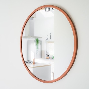 КРУГЛОЕ ЗЕРКАЛО, МЕДНАЯ РАМКА, 50см, КРАСИВОЕ, ПРОЧНОЕ