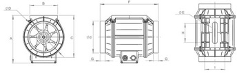 Harmann ML PRO 200/1200 3-скоростной канальный вентилятор