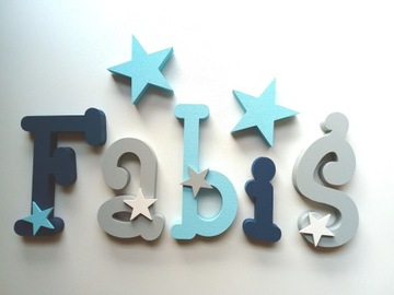 3D НАСТЕННЫЕ БУКВЫ 20 СМ, 5-буквенное ИМЯ РЕБЕНКА