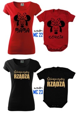 ZESTAW Damska KOSZULKA DLA Mamy I BODY dla CÓRKI