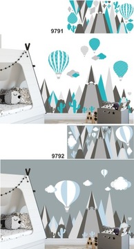 детские наклейки на стены горы воздушный шар XXL