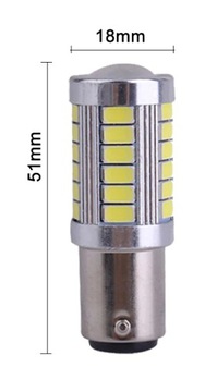 СВЕТОДИОДНАЯ ЛАМПА 33 SMD 5630 P21/5W BAY15D БЕЛАЯ 12В