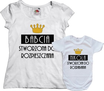 ZESTAW KOSZULKA DLA BABCI I BODY DLA WNUCZKI WNUKA
