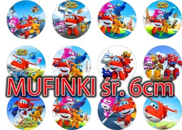 MUFFINKI opłatkowe SUPER WINGS 12szt/5cm 20szt/6cm