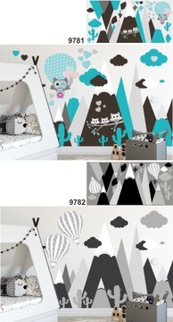 детские наклейки на стены горы воздушный шар XXL