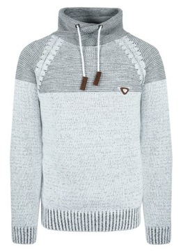 MODNY SWETER MĘSKI KOMIN GOLF WAR. SZARY - XXL